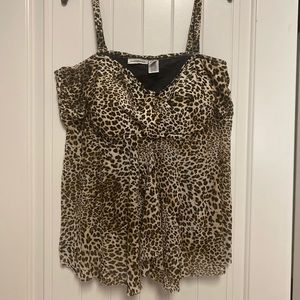 Croft & Barrow Leopard Flyaway Tankini 24W